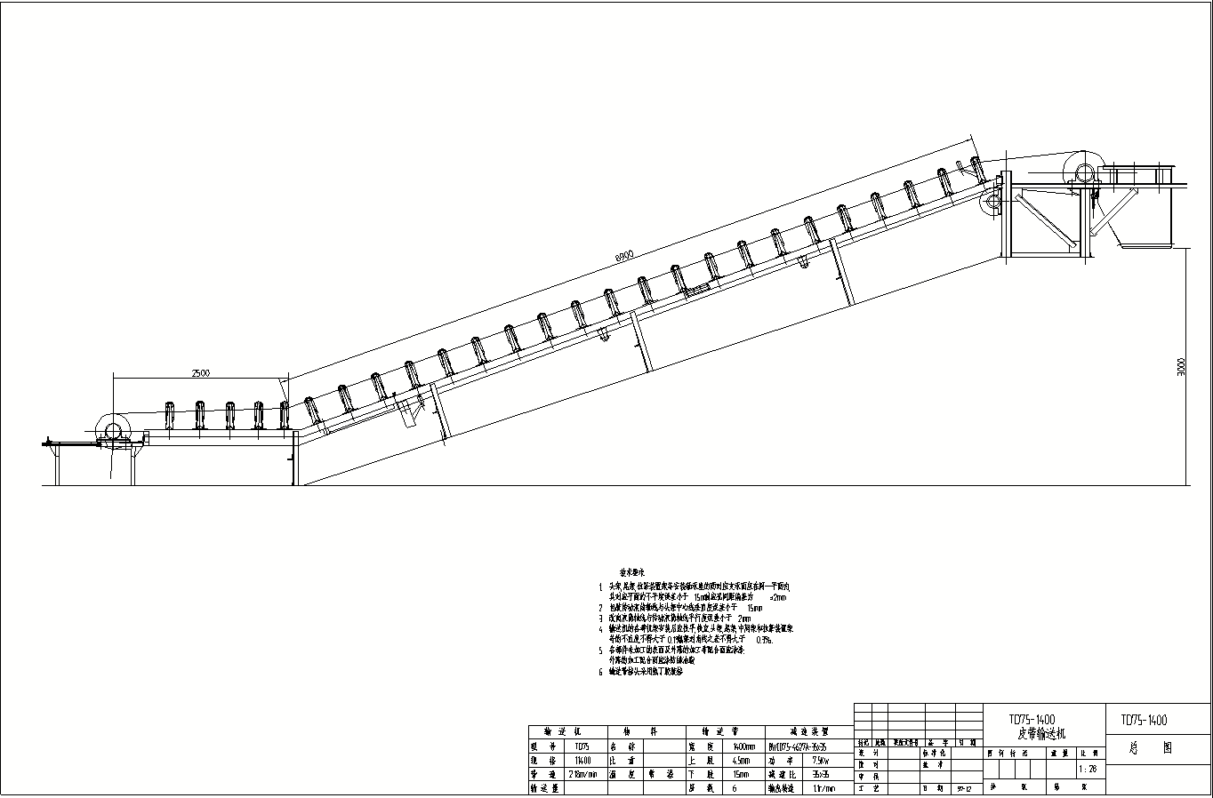 固定式皮帶輸送機(jī)圖紙