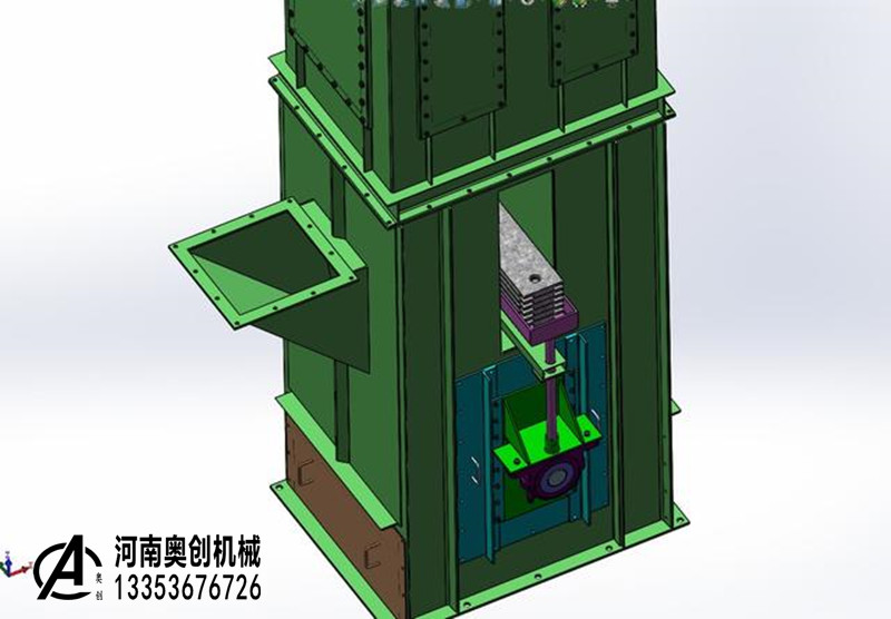 板鏈斗提機(jī)下箱體3D模型圖